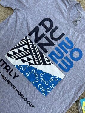 Fifa World Cup Shirt Mens Large Gray Italy Australia New Zealand Womens Soccer